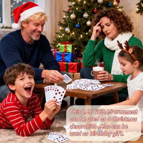 12Pcs Poker Card & Chip Christmas Ornaments - Holiday Casino Decor