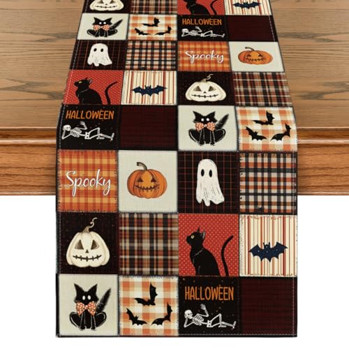 Halloween Table Runner 13 x 90 Inch Black Polyester Party Decor - Artoid Mode
