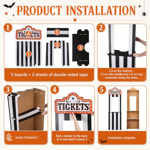 Halloween Ticket Booth Cardboard Stand 71 x 22 Inches Carnival Photo Prop