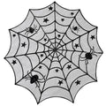 Halloween Black Lace Tablecloth 40 Inch Round Spider Web Overlay - LuoluoHouse
