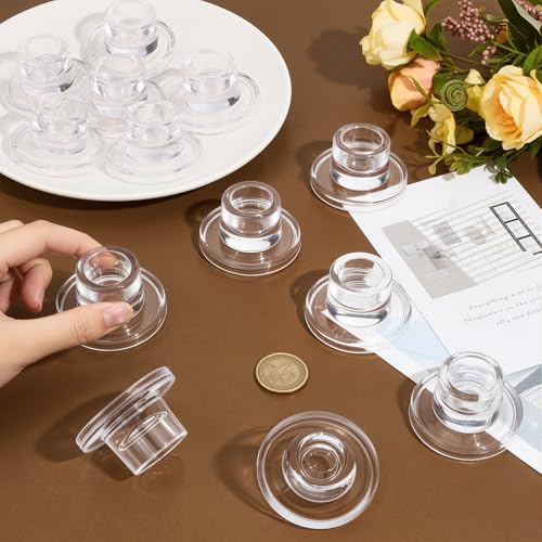24PCS Glass Taper Candle Holders Bulk Set - Small Modern Clear Candleholders for Weddings & Home Decor