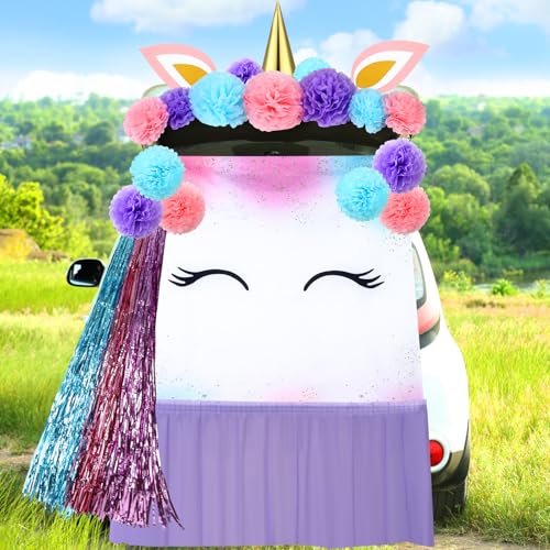 Unicorn Trunk or Treat Decoration Kit - Purple Party Supplies for Events