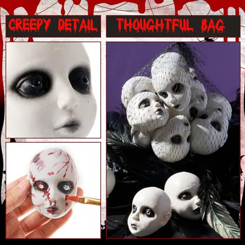 Halloween Baby Doll Heads Bloody Scary Plastic Set - Vintage 24 Pieces