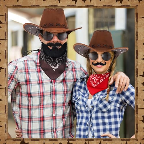 Halloween Western Photo Booth Props Kit - Cowboy Wanted Poster & Accessories