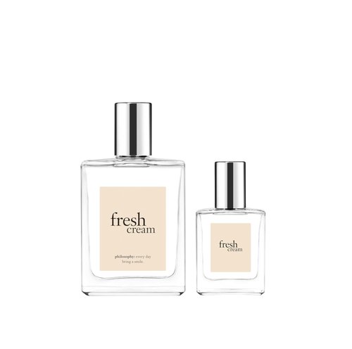 Philosophy Fresh Cream - Duo Eau De Toilettes Bundle | Full & Travel Size Sweet, Creamy Scents