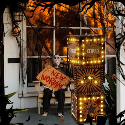 Halloween Circus Clown Decoration Gift Boxes with LED Lights - 6 Pack