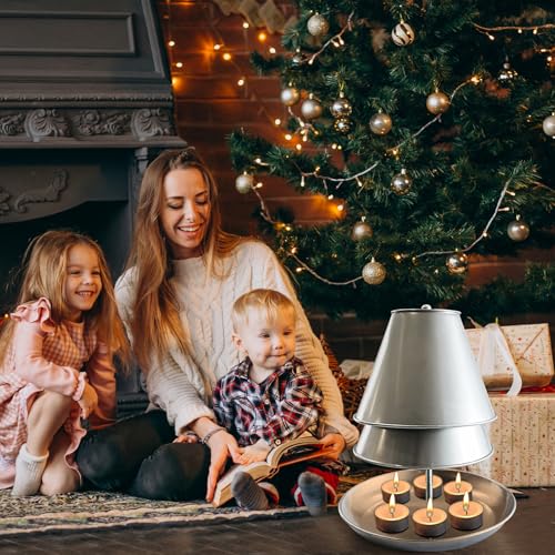 Double Walled Tea Light Candle Heater - Iron Room Decor & Warmth Source