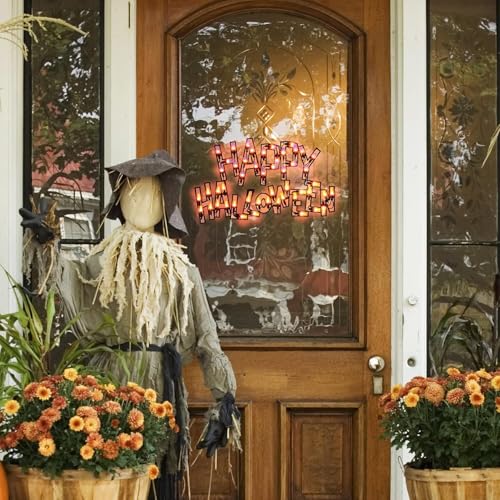 Halloween Window Silhouette Lighted Decoration - Orange - 16 Inch