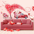 Valentine's Day Wall Decals Stickers Heart Tree Gnome Red Truck Removable Wall Decor