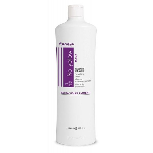 Fanola No Yellow Shampoo & Mask - Purple Anti-Brass Toner for Blonde, Silver, Gray & Highlighted Hair - Color Depositing Mask to Remove Brassiness from Bleached Locks (33.8 oz)