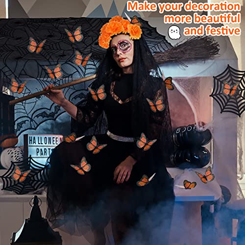 Dia de Los Muertos Decorations Set - 160 Piece Festive Ornaments with Butterflies & Marigolds