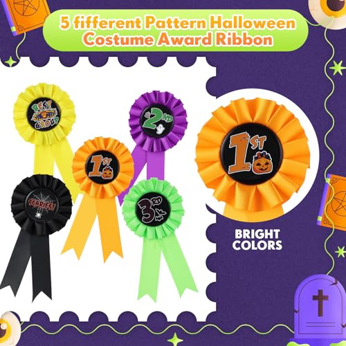 Halloween Award Ribbons Set - 15pcs Prize Ribbons for Costume Contests