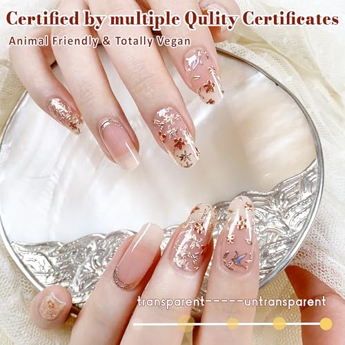 GelMala Semi Cured Gel Nail Strips - Oriental Design, Long-Lasting, Easy Application - Oiseaux Émaillés