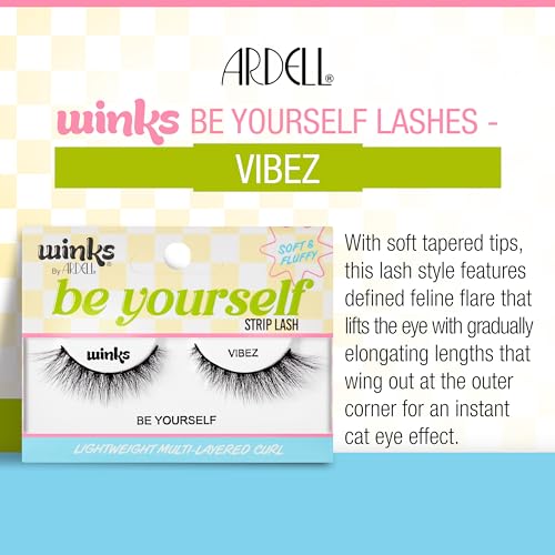 False Eyelashes - Dramatic Bold & Expressive Strip Lashes, Easy Application, Vibez Style - 1 Pair (Pack of 1)