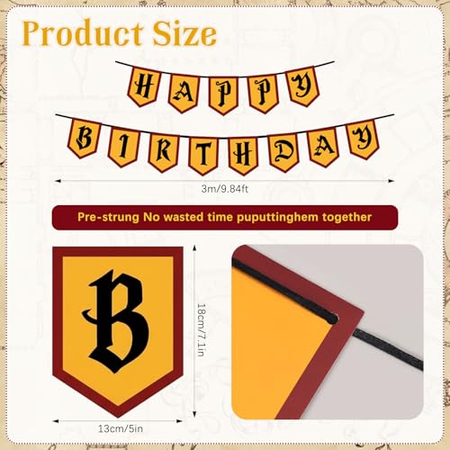 Magical Wizard Birthday Banner for Halloween Party - Pre-Strung Decor