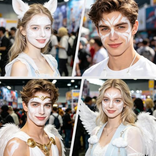 White Face Paint Stick for Halloween - Oil-Based, Vibrant & Long-Lasting - Variation: White