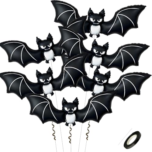 Pensar A 6 Pack Halloween Bat Balloons - Black Bat Balloon Decor for Party