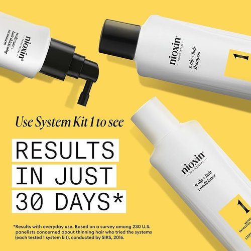 Nioxin Scalp + Hair Thickening System Kits - Strengthen Natural, Colored & Damaged Hair | 3 Month Supply with Niacinamide & Biotin