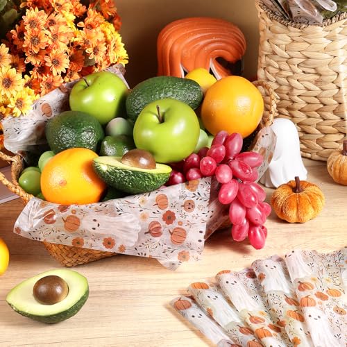 150 Sheets Boho Ghost Wax Paper for Food Wrapping Halloween Party Supplies