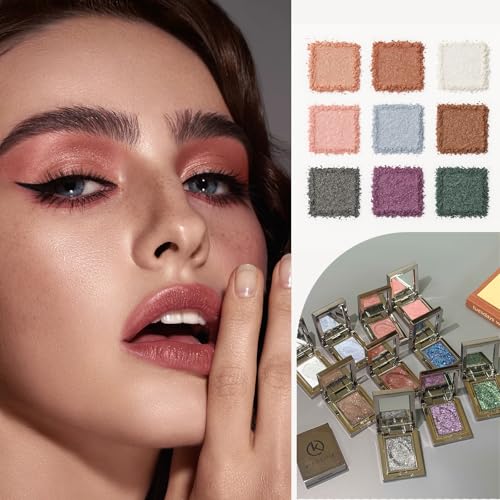 Glitter Eyeshadow Palette Deep Green - Long-Lasting Waterproof Shimmer Makeup