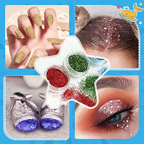 Kids Glitter Tattoo Kit - 30 Colors, 147 Templates, Safe & Easy to Use - Variation of 30 Glitter