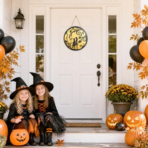 Halloween Door Sign - Nightmare Before Holiday Christmas Wreath Decor
