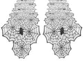 Black Lace Spiderweb Table Runner Set - Halloween Decor 2 Pieces 18x73 Inches