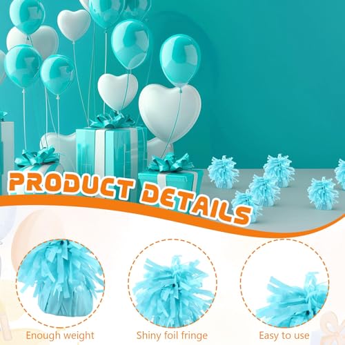 Baby Blue Balloon Weights Set - Metallic Anchors for Birthday, Wedding & Party Decorations