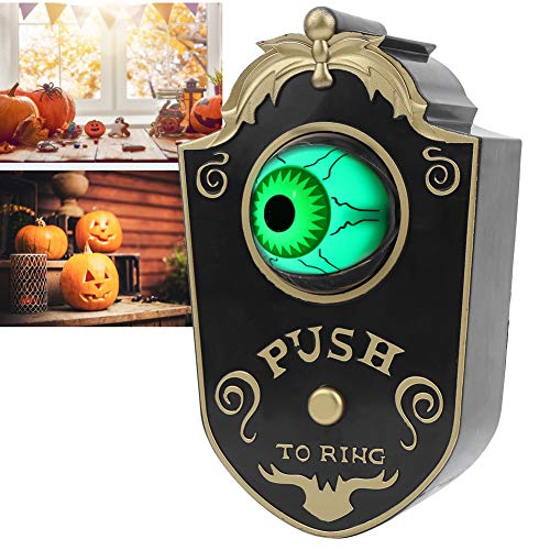 Halloween Doorbell with Spooky Sounds and Animated Eyeball - Black Variation