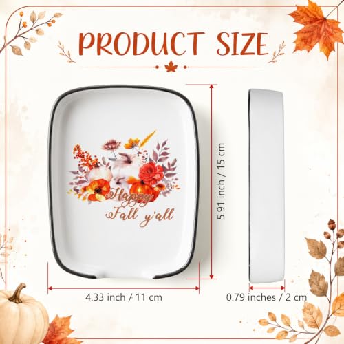 Fall Pumpkin Ceramic Spoon Rest 5.9 Inch for Stove Top - Autumn Kitchen Decor