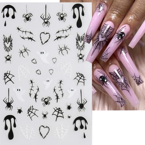 Halloween Nail Stickers 5D Embossed Spider Design Self-Adhesive Set - Variation of THIS listing 9