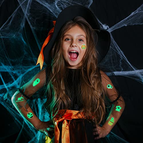 Halloween Temporary Tattoos for Kids Glow in Dark Stickers Assortment