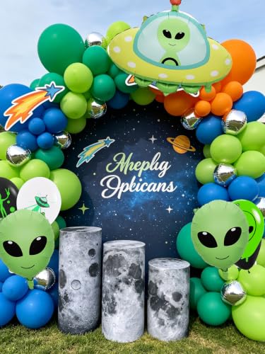 Alien Balloon Decorations Set for Space-Themed Party - UFO and Alien Head Balloons