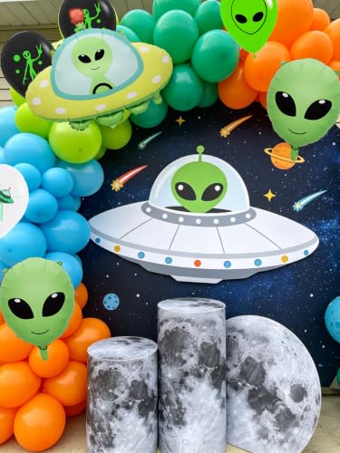Alien Balloon Decorations Set for Space-Themed Party - UFO and Alien Head Balloons