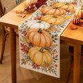 Fall Pumpkin Table Runner - 13x72 Inches for Farmhouse Kitchen Decor - Variation of Fall Big Pumpkin
