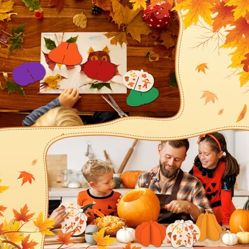 Laser Lines 4.7 Inch Wooden Pumpkin Fall Decor - DIY Thanksgiving Pumpkin Cutouts, 36 Pieces