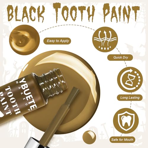 YBUETE Halloween Nicotine Tooth Paint for SFX Makeup - Yellow