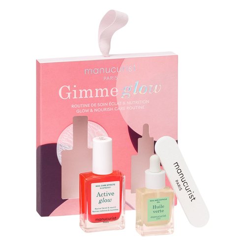 Manucurist Active Glow Raspberry Gift Set and Green Oil – Includes: 1 Care & Makeup Nail Polish, 1 Cuticle Nail Oil, 1 Complimentary Mini Nail File – Nails Care