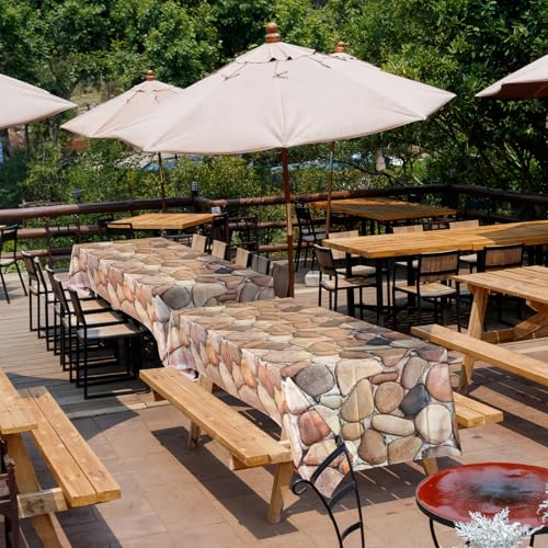Cobblestone Tablecloth Roll 100 Ft x 54 in Disposable Plastic for Parties and Events - Variation: 1200" x 54"