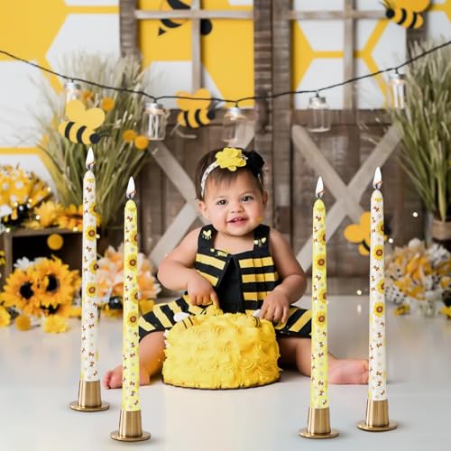 Yellow 10 Inch Unscented Dripless Taper Candles - Fall Harvest Halloween Decor - 4 Pack