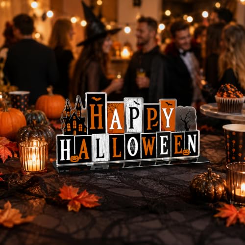 Happy Halloween Sign Indoor Decorations for Office & Home Festive Decor