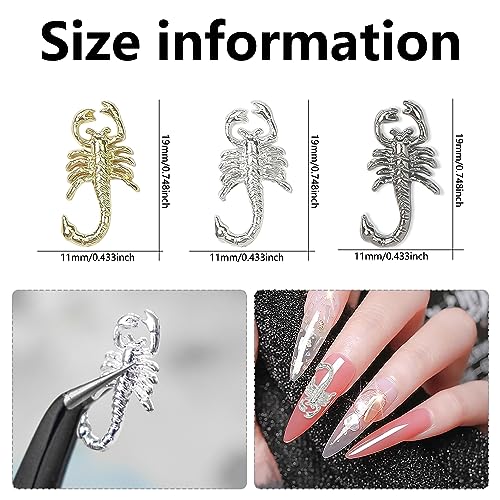 30pcs Scorpion Nail Charms Kit1 for Acrylic Nails & Nail Art Decorations