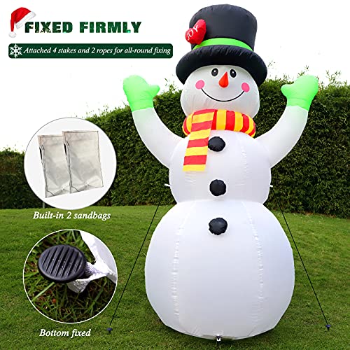7 Ft Christmas Inflatable Snowman with LED Lights Outdoor Yard Decor - Weatherproof Holiday Garden & Lawn Display - Variation: Snowman