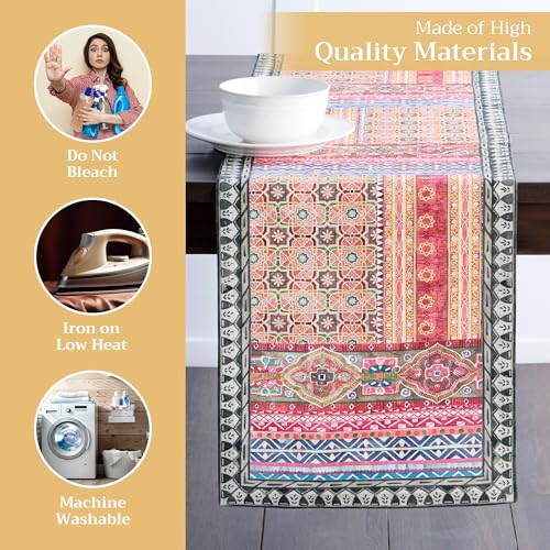 Maison d'Hermine Ispahan Table Runner 14.5 x 72 Inches - Cotton, Unique Watercolor Design