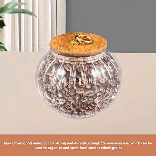 Glass Pumpkin Candy Jar with Lid 28Oz Food Storage Container for Halloween Christmas