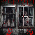 Halloween Horror Window Cover Set - Hycg-02, 2pcs Haunted Curtain Decorations