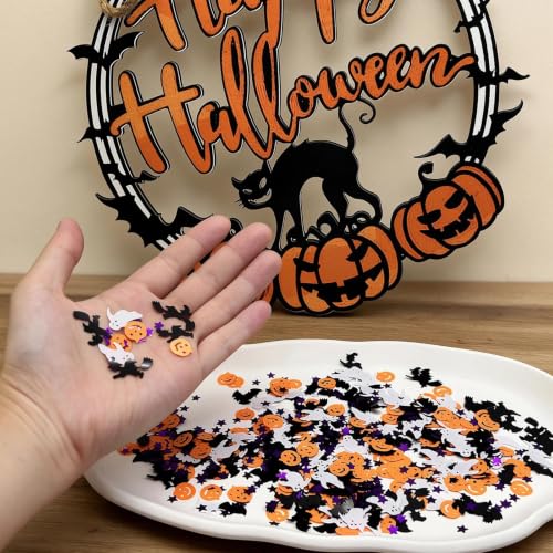 Halloween Confetti Assortment - Orange Pumpkin Ghost Bat Sprinkles for Party Decor - 15g