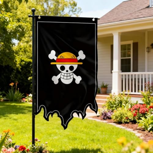 Anime Pirate Flag Banner - One Piece Luffy Straw Hat Decoration 49x29 inch