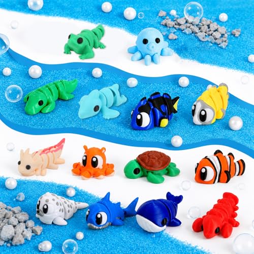 45 Pcs Mini 3D Printed Animal Figurines Set - Small Decor Animals