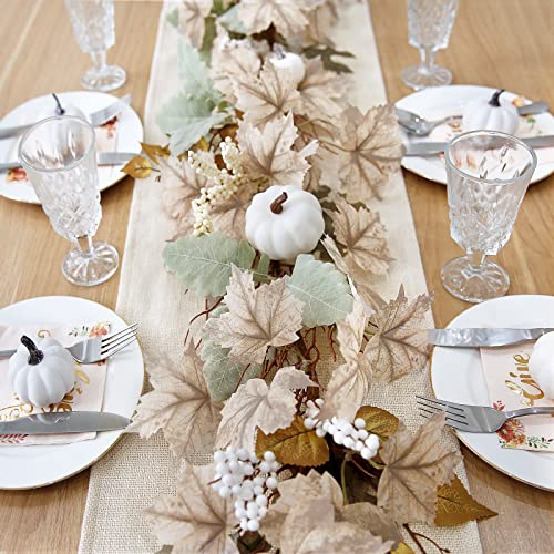 Autumn Maple Leaf Garlands - 2 Pack 6Ft Rustic Fall Decorations for Home